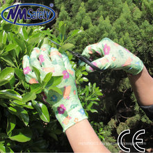 NMSAFETY 13G Light Duty Flower Printed Nitrile Dipped Garden Glove